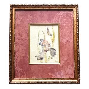 Home Interiors Cheri Blum Purple Orchid Floral Art Print Ornate Gold Frame 16X14